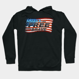 America The Free The Brave Ghost Flag Hoodie